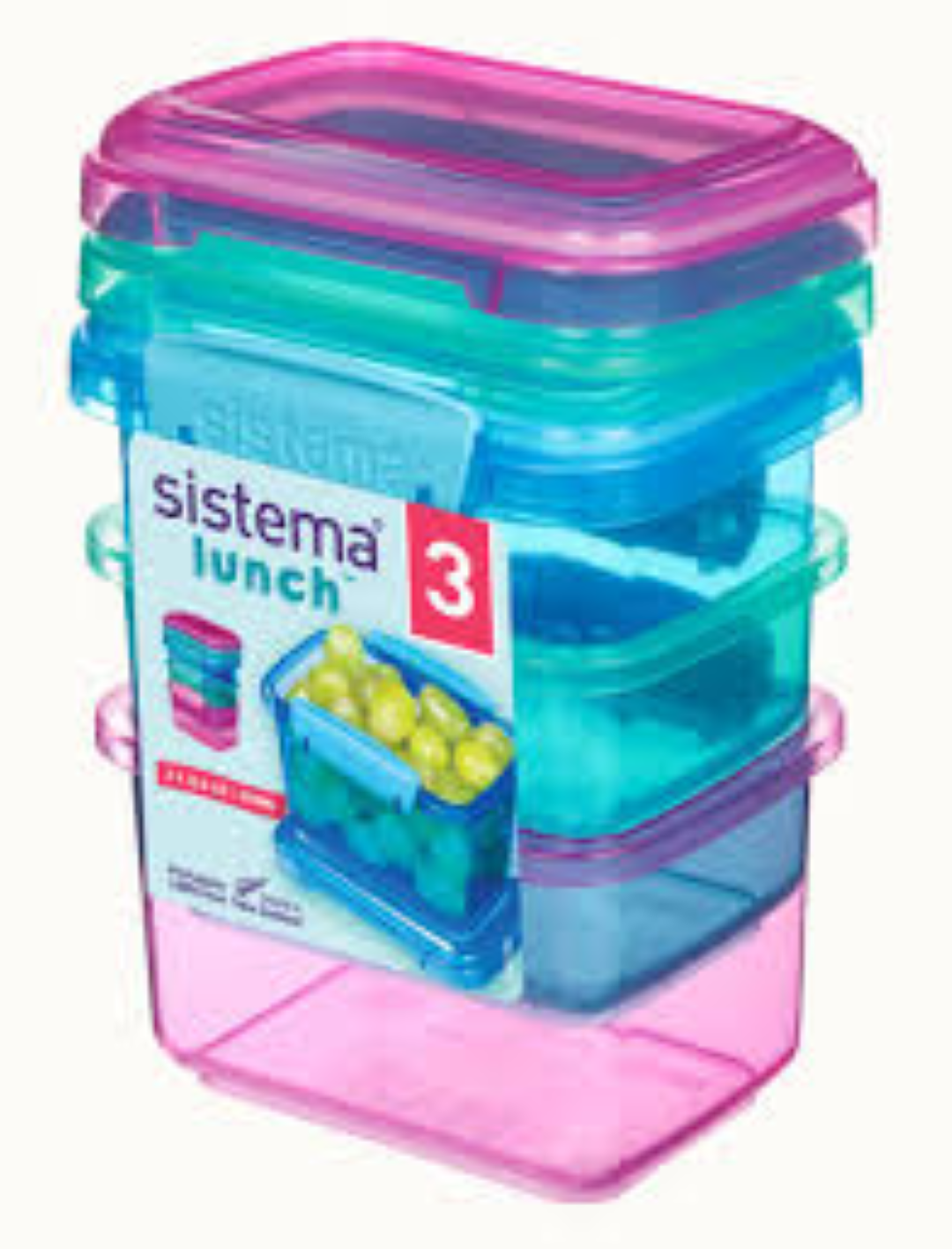 SISTEMA RECTANGULAR LUNCH COL 3PACK 400ML